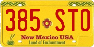 NM license plate 385STO