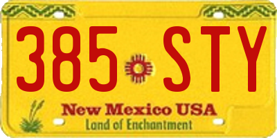 NM license plate 385STY