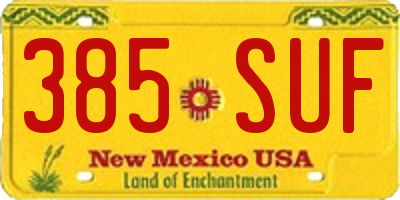 NM license plate 385SUF