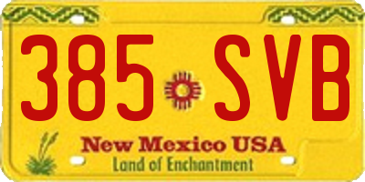 NM license plate 385SVB