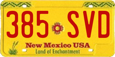 NM license plate 385SVD