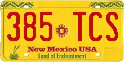 NM license plate 385TCS