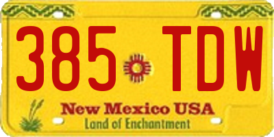 NM license plate 385TDW