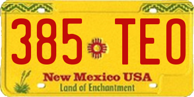 NM license plate 385TEO