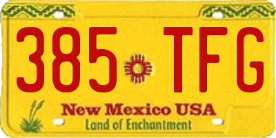 NM license plate 385TFG