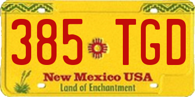 NM license plate 385TGD