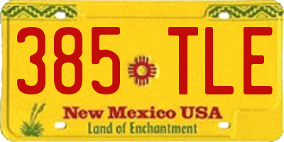 NM license plate 385TLE