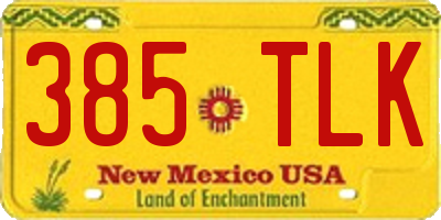 NM license plate 385TLK