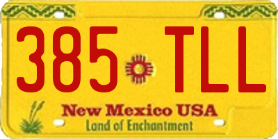 NM license plate 385TLL