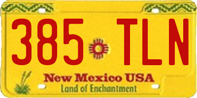 NM license plate 385TLN