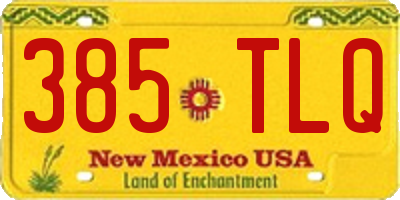 NM license plate 385TLQ