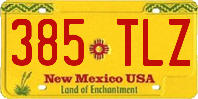 NM license plate 385TLZ