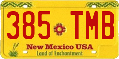 NM license plate 385TMB