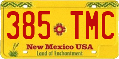 NM license plate 385TMC