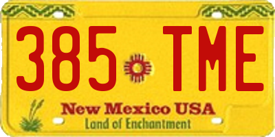 NM license plate 385TME
