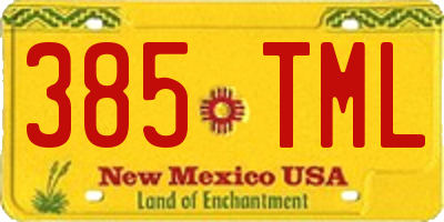 NM license plate 385TML