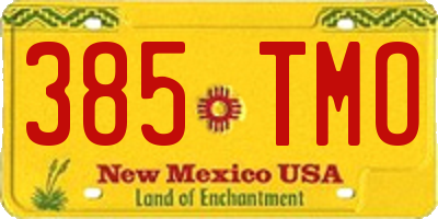 NM license plate 385TMO