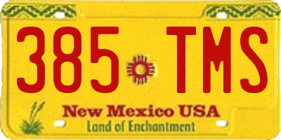 NM license plate 385TMS