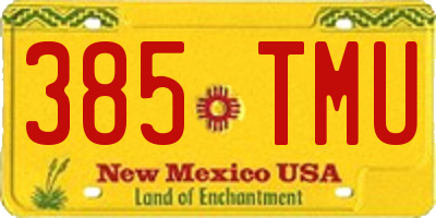 NM license plate 385TMU