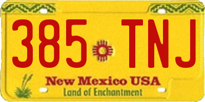 NM license plate 385TNJ