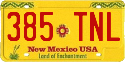 NM license plate 385TNL