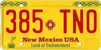 NM license plate 385TNO
