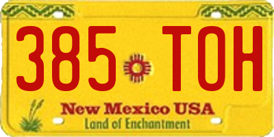 NM license plate 385TOH