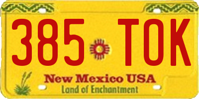 NM license plate 385TOK