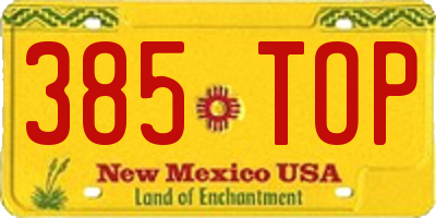 NM license plate 385TOP