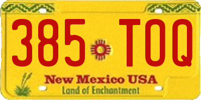 NM license plate 385TOQ