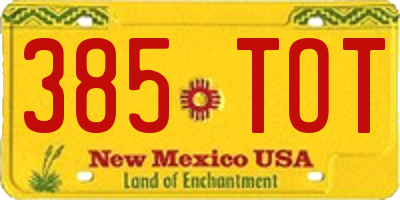 NM license plate 385TOT
