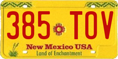NM license plate 385TOV