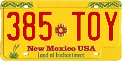NM license plate 385TOY