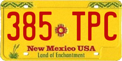 NM license plate 385TPC