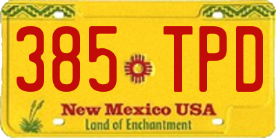 NM license plate 385TPD