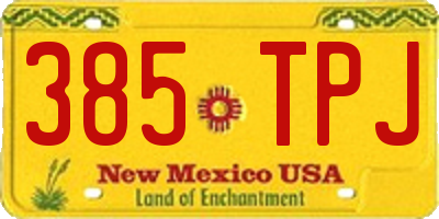 NM license plate 385TPJ