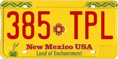 NM license plate 385TPL
