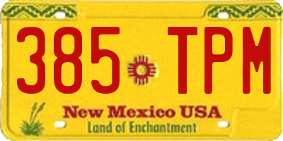 NM license plate 385TPM