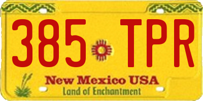 NM license plate 385TPR