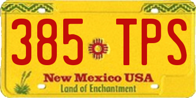 NM license plate 385TPS
