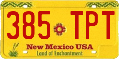 NM license plate 385TPT