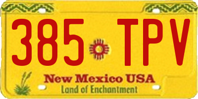 NM license plate 385TPV