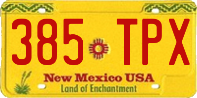 NM license plate 385TPX