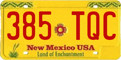 NM license plate 385TQC