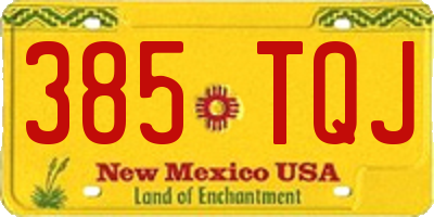 NM license plate 385TQJ