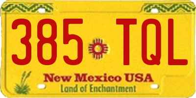 NM license plate 385TQL