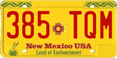 NM license plate 385TQM