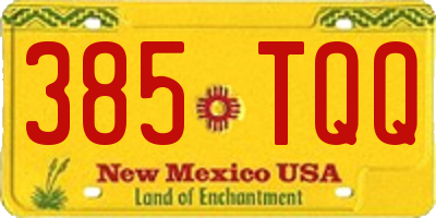 NM license plate 385TQQ