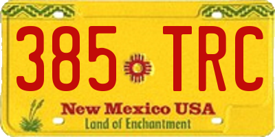 NM license plate 385TRC