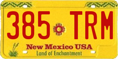 NM license plate 385TRM